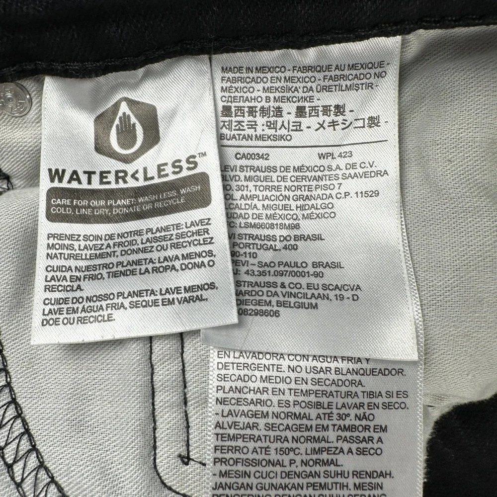 Levi's 559 Jeans Men 40x30 Black Relaxed Straight‎ Denim Western Rodeo Dark Wash